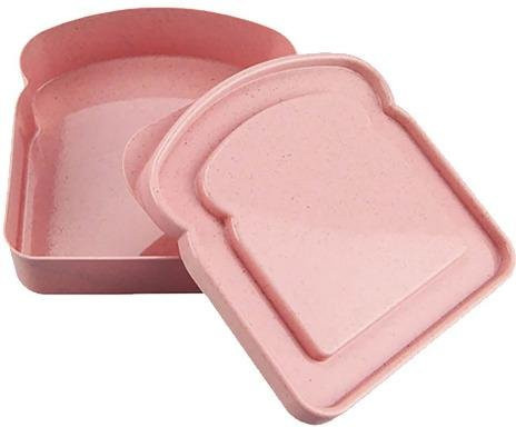 Manjianjing Sandwichbehälter Toast-Form Brotdose aus Kunststoff, Pink, auslaufsicher - Bild 1