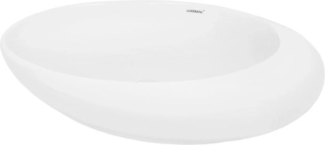 ECD Germany Aufsatzwaschbecken aus Keramik in Oval, Weiß, B: 58,5 cm, T: 37,5 cm, H: 14,5 cm - Bild 1