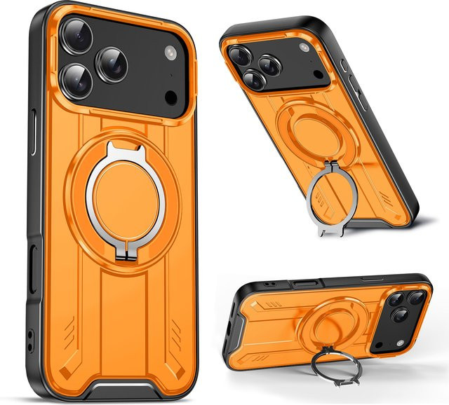 Magnetische 360 Grad Rotations Handyhülle mit Standfunktion und Wireless Charge für Apple iPhone 17 16 15 14 13 12 11 Pro Max Plus Air in Grün - Bild 1