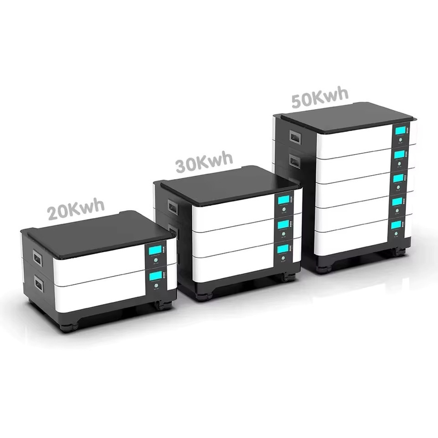 LiFePO4 Lithium-Batteriesystem für Solaranlagen mit 30 kWh, 48 V und 600 Ah in Weiß - Bild 2