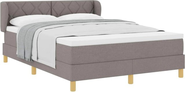 vidaXL Boxspringbett mit Matratze in Taupe, modernes Design mit Taschenfederkern, B/T: 160 x 200 cm - Bild 1