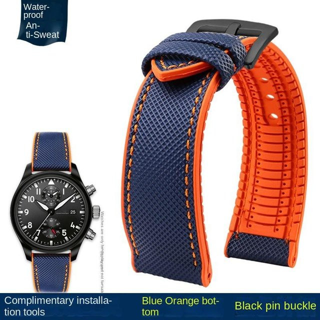 Uhrenarmband Freesh, Nylon, Kautschuk, rot, Herren - Bild 1