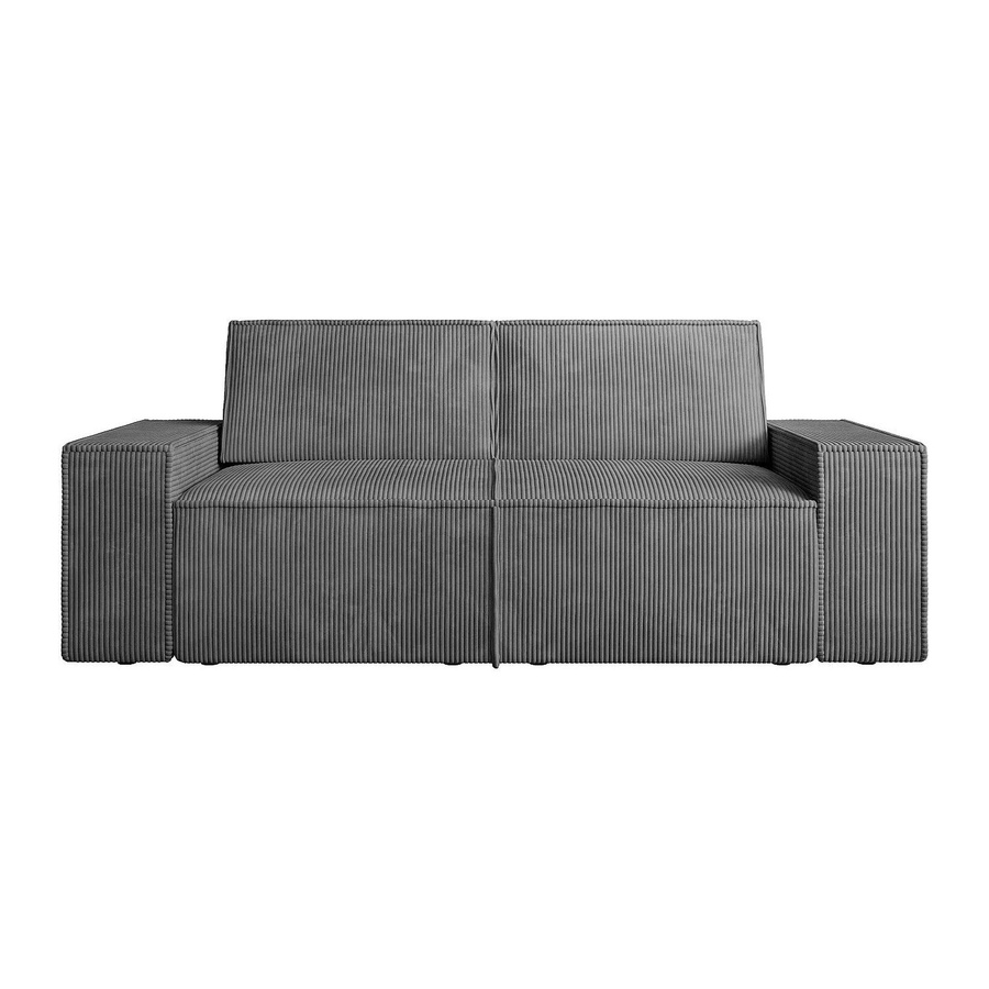 Vente-unique Sofa Amelia Anthrazitgrau mit Cord-Bezug und Armlehnen, Breite: 210 cm - Bild 2