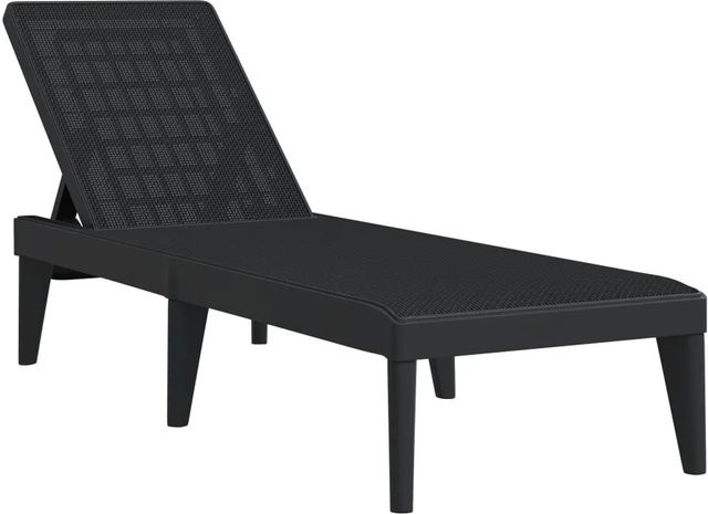 vidaXL Sonnenliege Anthrazit mit verstellbarer Kopfstütze aus Textilene, B/T/H: 186 x 60 x 29 cm - Bild 1