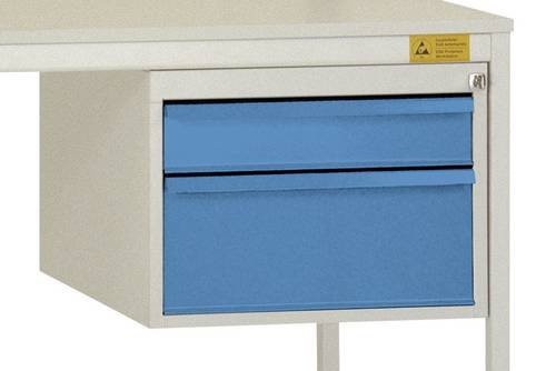 Manuflex LD4702.5012 ESD-Gehäuse-Unterbau aus Stahl in Blau/Mehrfarbig mit 2 Schubfächern, Nutzhöhe: 30 cm, B/T/H: 58 x 36 x 50 cm - Bild 1