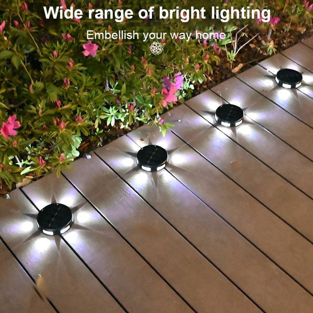 Solar LED Gartenleuchte für den Außenbereich, Warmweiß, Schwarz, Unterflur-Bodeneinbau für Garten und Wegdekoration - Bild 1