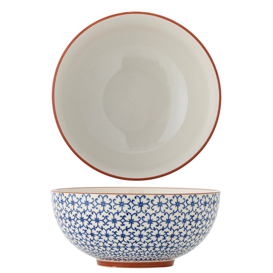 Bloomingville Schale Karine aus Steingut, blau, Durchmesser: 23 cm, Höhe: 10 cm - Bild 1