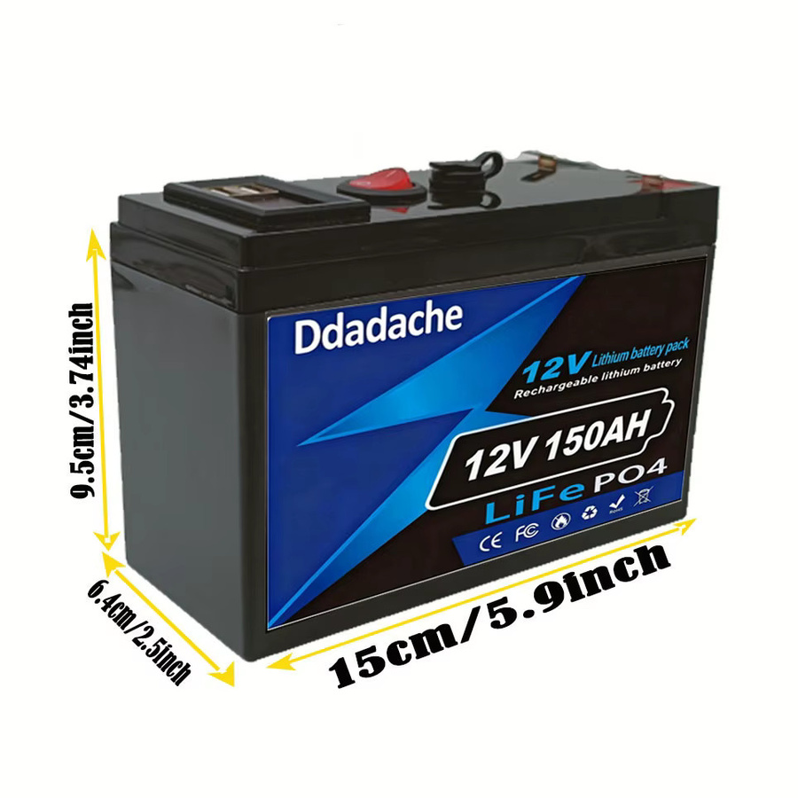 12V 150Ah LiFePO4 Lithium Akku Deep Cycle in Schwarz für Solar, Windkraft und USV mit 4000 Zyklen - Bild 3