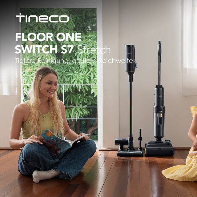 Tineco FLOOR ONE Switch S7 Stretch 5-in-1 Nass-Trockensauger und Akkusauger Set in Schwarz mit FlashDry Selbstreinigung und DualBlock Anti-Tangle Technologie - Bild 1