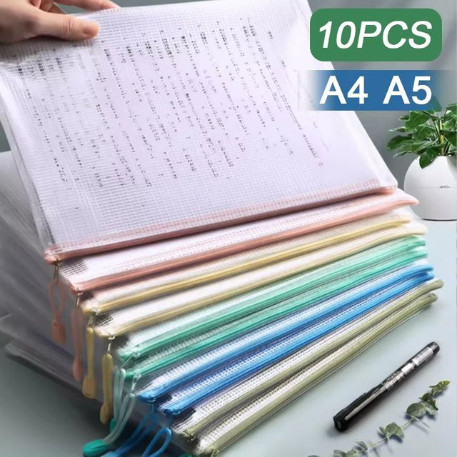 Mehrzweck Mesh Dokumentenmappe A4 mit Reißverschluss für Schule und Büro - Bild 1