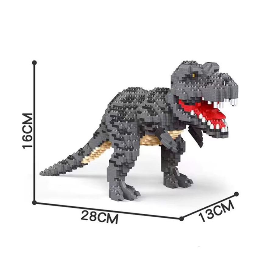KNEW BUILT Tyrannosaurus Rex oder Velocira Dinosauriermodelle, Micro Mini Bausteine - Bild 2