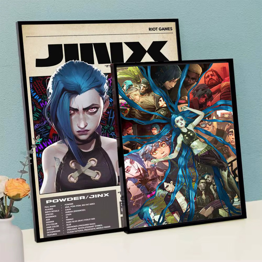 Arcane Season 2 Jinx VI Vintage-Poster als klebriger Retro-Kraftpapieraufkleber für deine Wanddekoration, Mehrfarbig, 15 x 15 cm - Bild 3