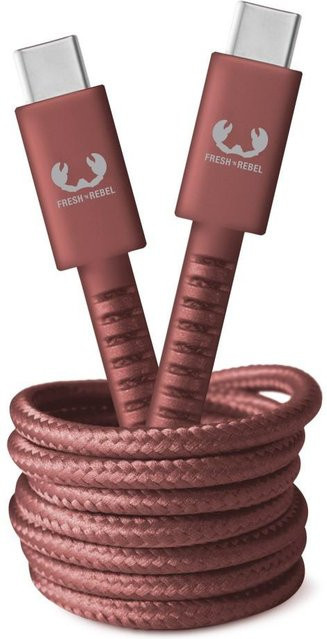 Fresh N Rebel USB-C auf USB-C Kabel in Safari Red, Länge: 2,0 m - Bild 1