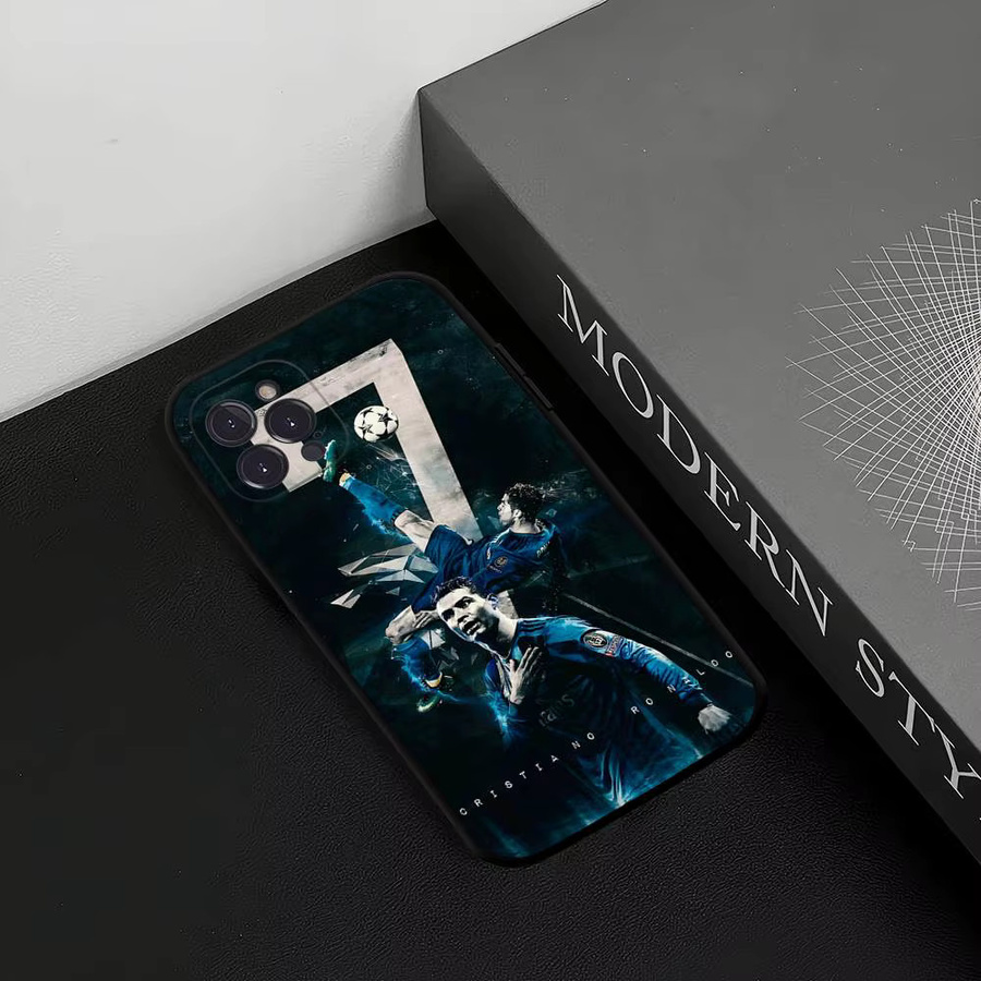 Schwarze Silikon-Handyhülle KK-15 CR7 R-Ronaldo für Apple iPhone 11 bis 17 Pro Max Plus aus TPU - Bild 4