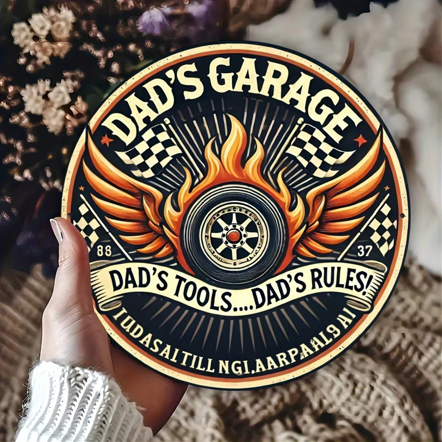 Dad'S Garage Metallwandkunst von Potdemiel, Vintage Racing Aluminium-Blechschild, Mehrfarbig, B/H: 20 x 20 cm - Bild 6