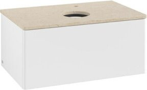 V&B Waschtischunterschrank Antao ohne Frontstruktur in Weiß, B/T/H: 80 x 36 x 50 cm - Bild 1