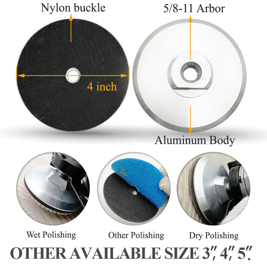 DT-DIATOOL Alu-Basis-Rückplatte für Diamant-Polierpads mit M14 oder 5/8 Gewinde in Silber - Bild 5