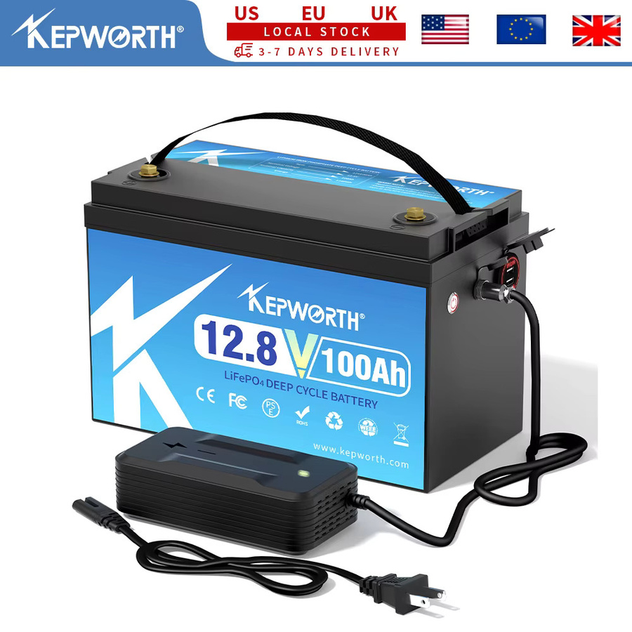 KEPWORTH LiFePO4 Batterie 12V 100Ah mit 100A BMS für Wohnmobile, Solaranlagen und Golfcarts - Bild 2