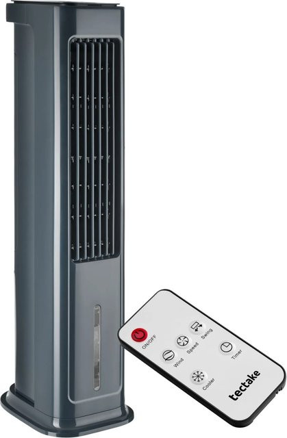 Tectake Luftkühler Alaska 4in1 in Anthrazit mit 5 l Wassertank, H x B x T: 86,5 x 29 x 23 cm - Bild 1