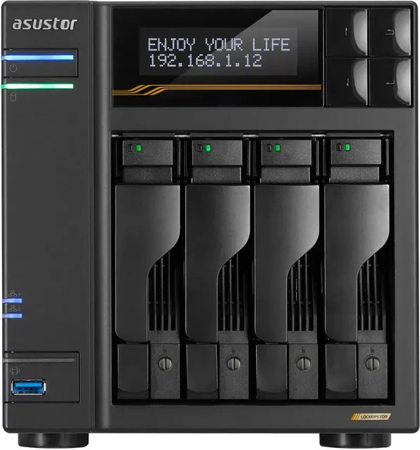 ASUSTOR AS6804T Gen3 Lockerstor 4 NAS System 4-Bay in Schwarz mit USB-A und USB-C - Bild 1