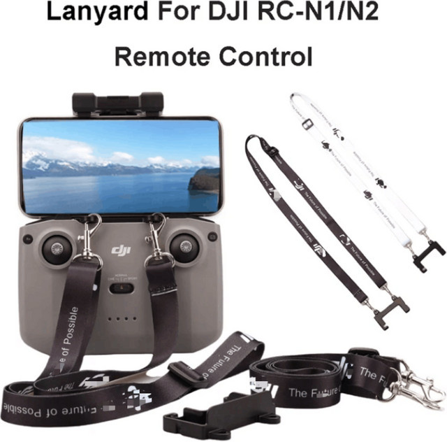 DJI Fernbedienungs-Lanyard-Gurt mit festem Haken für DJI Mini 2 3 4 Pro NEO Air 2S 3 Mavic 3 und DJI RC N1 N2 N3 Drohnenzubehör in Schwarz oder Grau - Bild 1