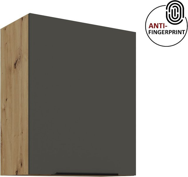 Küchen Hängeschrank ARIA in Anthrazit Matt mit Anti-Fingerprint-Beschichtung, Breite: 60 cm, Höhe: 72 cm - Bild 1