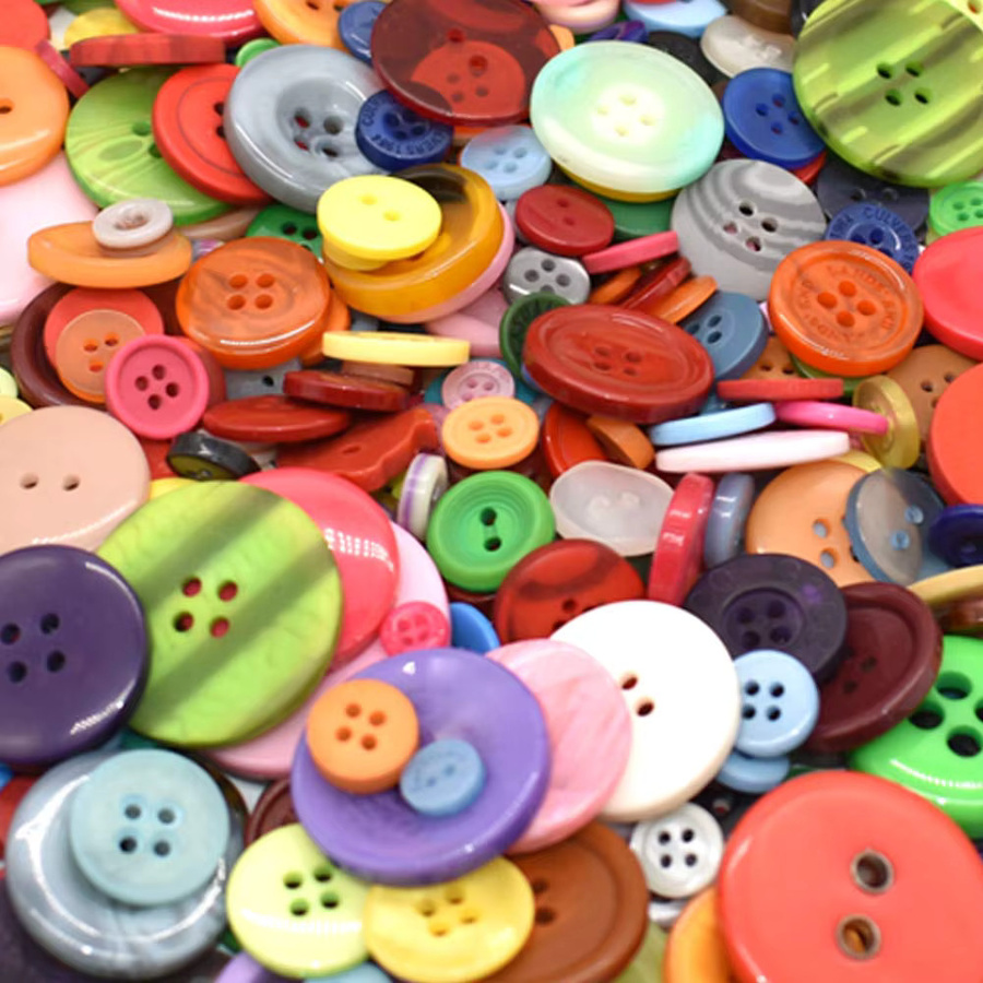 NOTIONSLAND Harzknöpfe rund in Multicolour für DIY und Nähen, 200-300 Stück - Bild 3