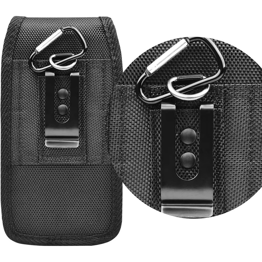 Stonego Vertikales Handyholster aus Nylon mit Gürtelclip und Kartenhalter in Schwarz - Bild 5