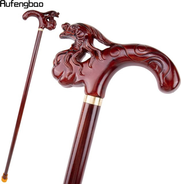 Rufengbao Phoenix-Holz-Gehstock in Braun, dekorativer Stab für Bühne und Performance, Höhe: 97 cm - Bild 1