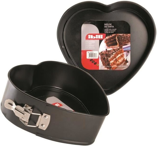 Ibili Kuchenform Herz in Schwarz, antihaftbeschichtet und abnehmbar, Durchmesser: 22 cm - Bild 1