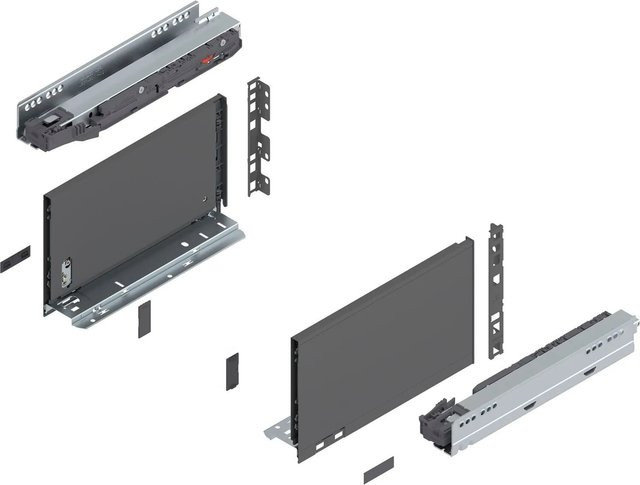 Blum Legrabox Pure Set Schubladenauszug Höhe C Tip-On Vollauszug Oriongrau 1 Paar - Bild 1