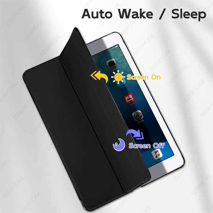 DZSWYCASE Schutzhülle für iPad 5. und 6. Generation sowie iPad Air 1 und 2 (9,7 Zoll) mit Stifthalter und transparenter Rückseite, Auto-Wake/Sleep-Funktion - Bild 2