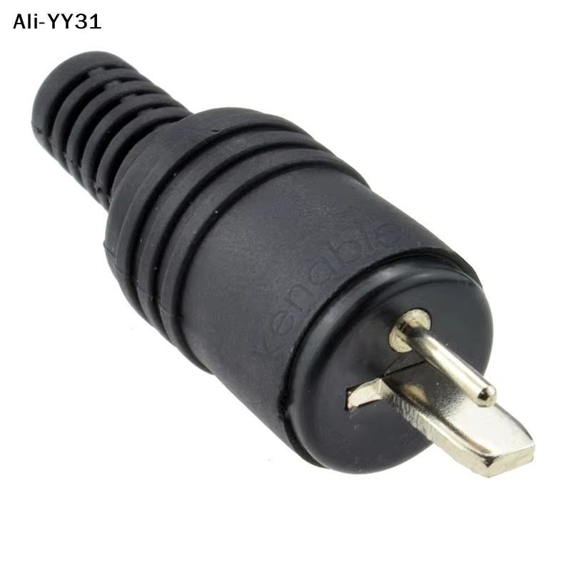 2 Stück YY31 2-polige DIN-Stecker für Lautsprecher und HiFi-Anschluss mit Schraubklemmen in Schwarz - Bild 2