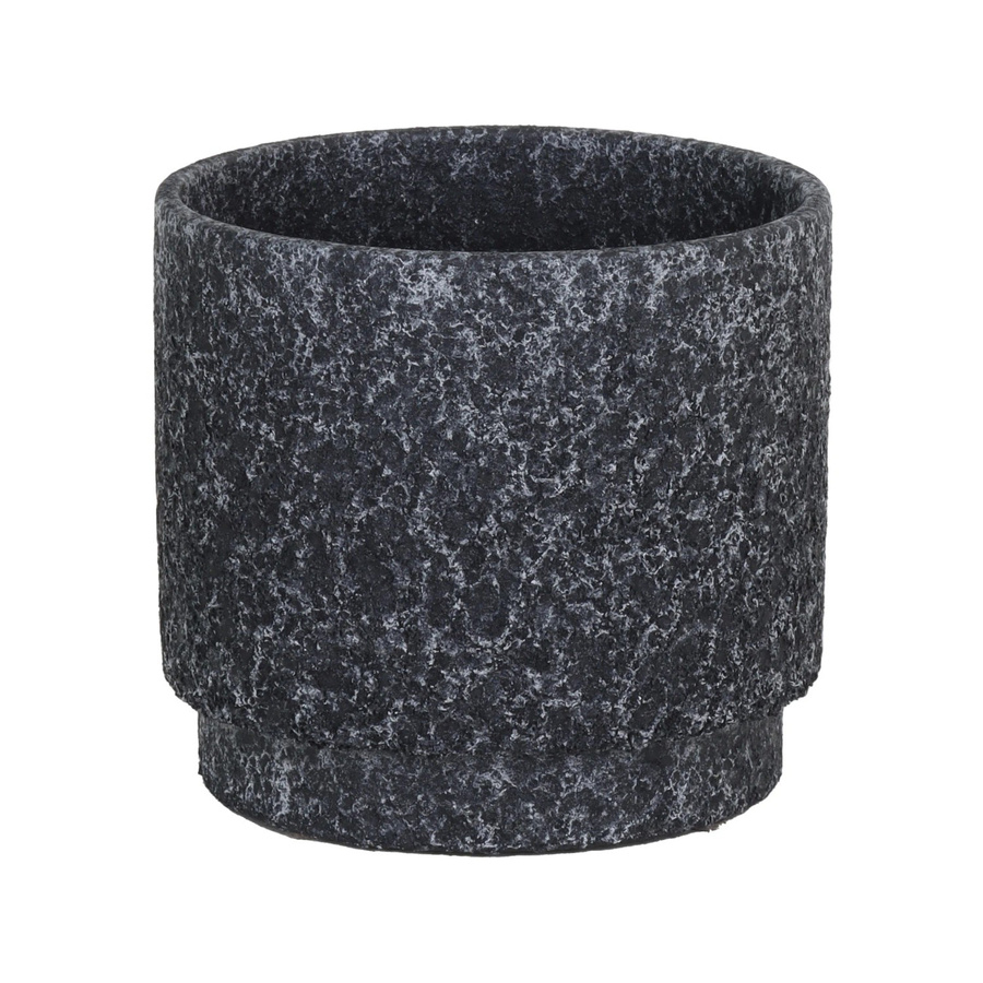 A.H.G. Keramiktopf Vulcano Kalt in Dunkelgrau mit Steinoptik, Rund, B: 17 cm, H: 16 cm - Bild 2