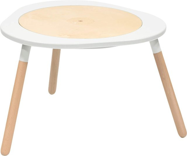 Stokke Mutable Multifunktionstisch V2 aus Buchenholz in Weiß, höhenverstellbar und mit reversiblem Board - Bild 1