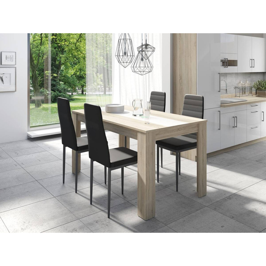 byLIVING Esstisch NORI modern rechteckig in Eiche und Schwarz, B/T/H: 160 x 90 x 75 cm - Bild 3