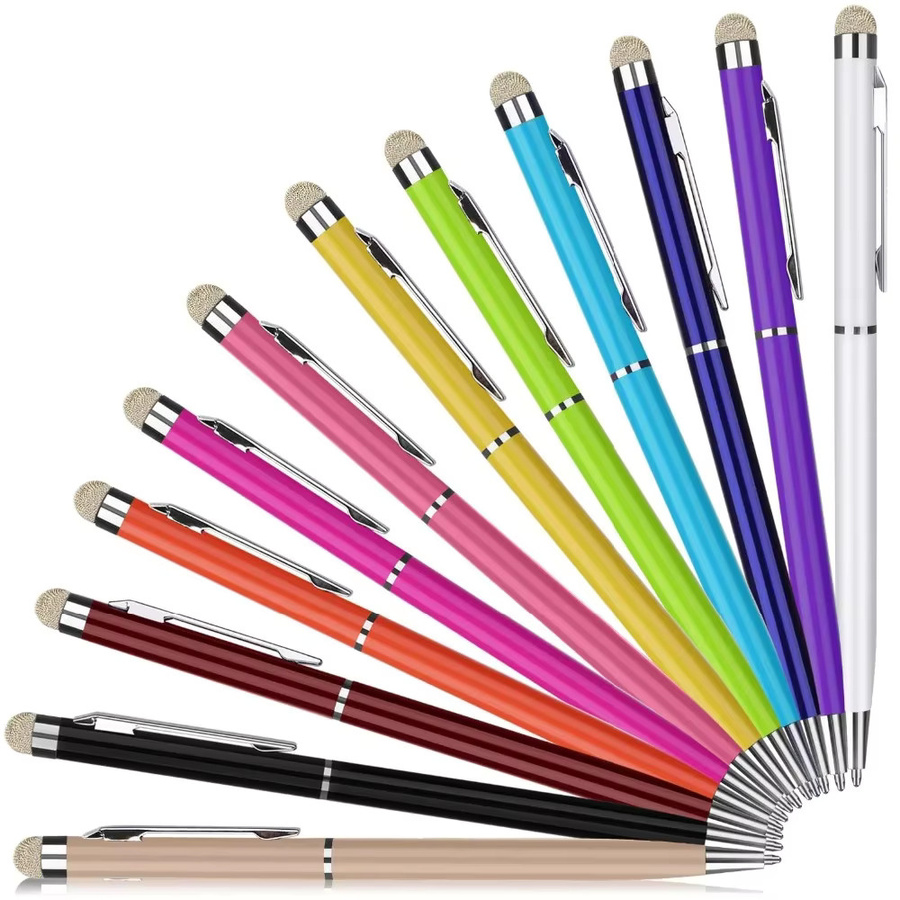 Wodemaya 2-in-1 Mini-Metall-Touchscreen-Stift mit Mikrofaser und Kugelschreiber in Gelb und Multicolour für iPad und iPhone - Bild 2