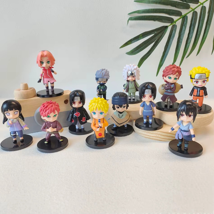 Bandai Naruto Anime Sasuke Hatake Kakashi Sakura Figur, 12-teiliges Set - Bild 2