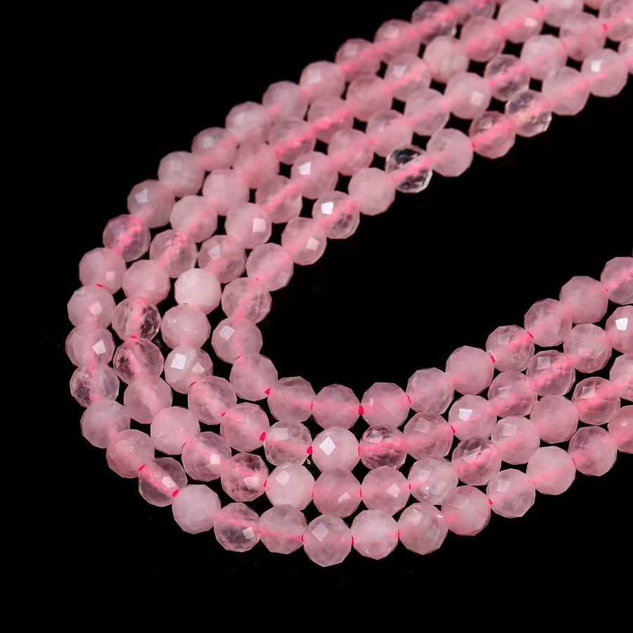 Rosa Quarzperlen, lose Spacer-Samen-Edelsteine, Unisex - Bild 2