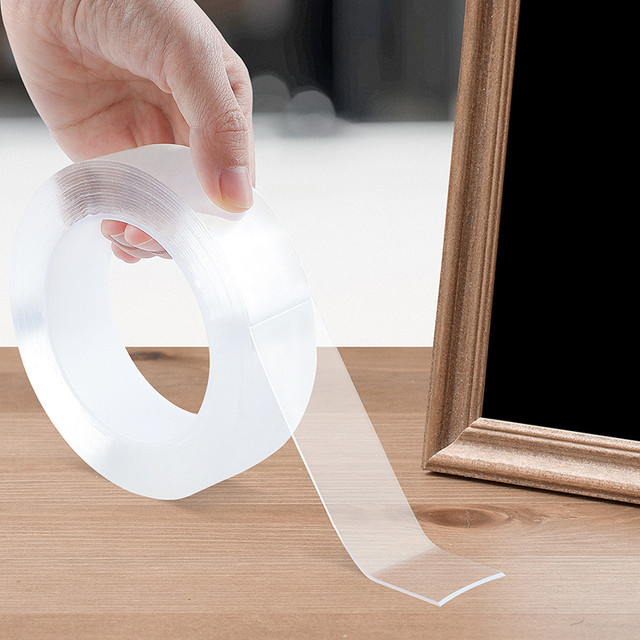 Transparentes Nano-Klebeband als doppelseitige Rolle, wiederverwendbares und reinigbares Klebeband für Küche und Badezimmer - Bild 1