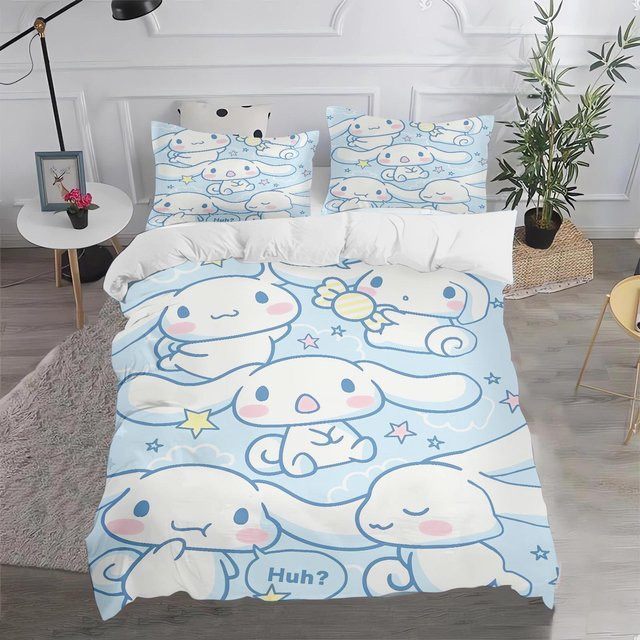 Sanrio Cinnamoroll Bettwäsche-Set aus Mikrofaser in Blau, Bettbezug und Kissenbezug, B/H: 135 x 200 cm - Bild 1