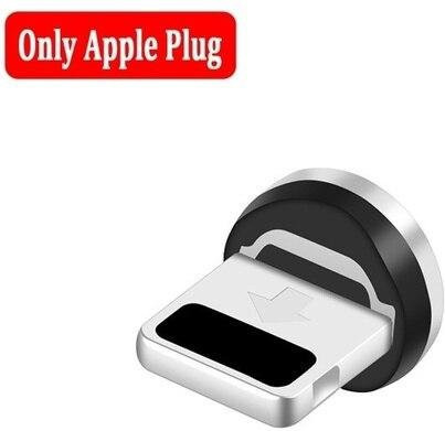 Magnetischer Kabelstecker in Silber für USB-C, Micro-USB und Lightning mit rechtwinkligem Design - Bild 1