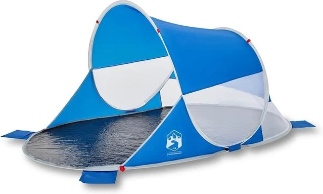vidaXL Pop-Up Strandzelt in Azurblau, wasserdicht aus Polyester - Bild 1