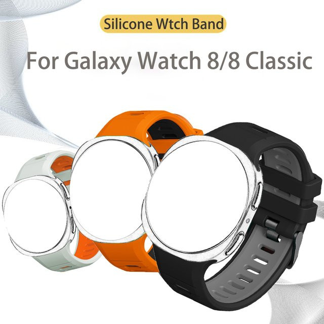 QCTOG Uhrenarmband Silikon, Schwarz, Herren, Samsung Galaxy Watch 8 - Bild 1