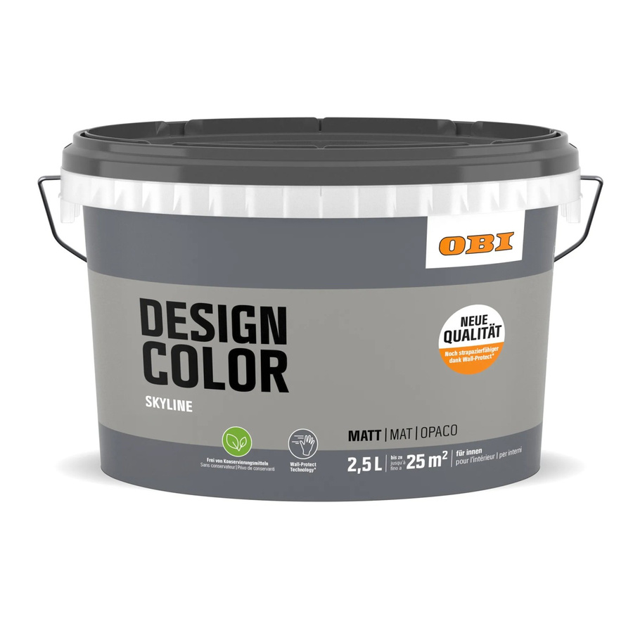 OBI Design Color Skyline Dispersionsfarbe auf Wasserbasis, Grau/Mehrfarbig, 2,5 l - Bild 2