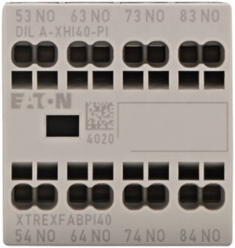 Eaton DILA-XHI40-PI Hilfsschalterblock mit 4 Schließern, 4A, Grau - Bild 1
