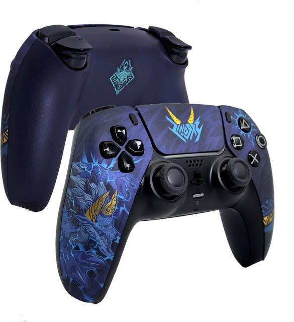 MH Foil Stamping PS5 DualSense Controller Shell Frontplattenabdeckung mit Touchpad in Blau für BDM-010 bis 050 Ersatzteile - Bild 1