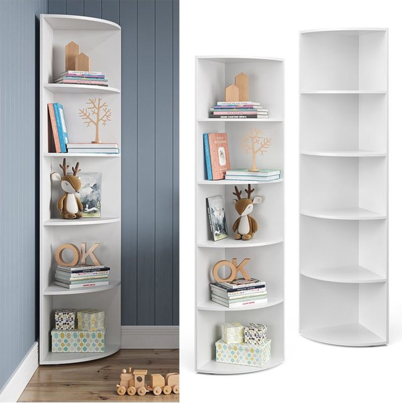 Vicco Eckregal für das Kinderzimmer in Weiß mit Melaminharzbeschichtung, Breite: 40 cm, Höhe: 180 cm - Bild 2