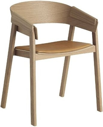 Muuto Cover Stuhl mit Lederpolster aus Eiche und braunem Leder - Bild 1
