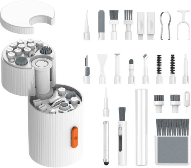 Professionelles Kamera-Reinigungsset mit Objektivreinigungsstift für Canon, Sony und Nikon in Schwarz und Weiß - Bild 1